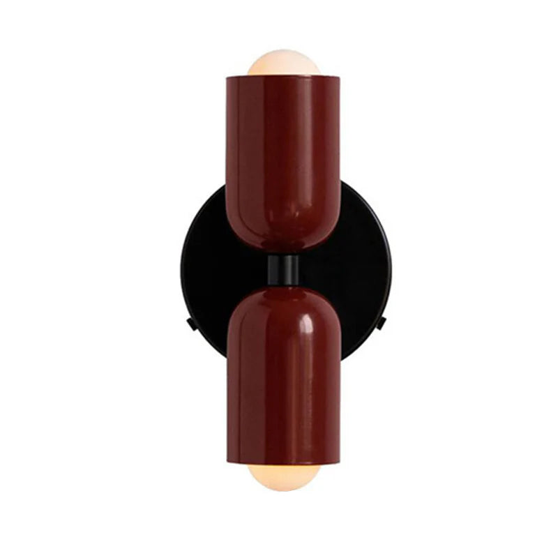 Two-Tone Glass Wall Sconce with Dual Light Uplight Downlight for Bedroom Living Room Hallway Modern Minimalist Home Accent Lighting