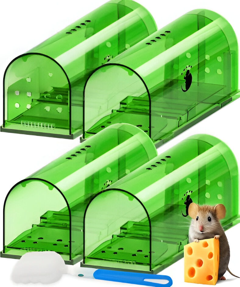 Live Capture Rodent Control System – Reusable Humane Pest Management Kit with Transparent Chambers, Ventilation & Quick-Release Doors for