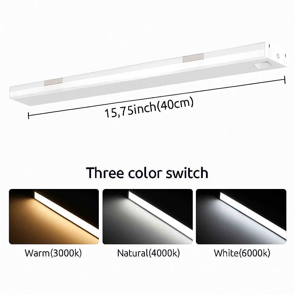USB Rechargeable Motion Sensor LED Under Cabinet Light Stick, Magnetic Wireless Bar Light for Closet Pantry Kitchen Hallway Wardrobe