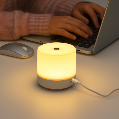 USB Touch-Control Bedside Lamp with 3 Brightness Levels – Portable LED Reading Light for Desk, Nightstand & Dorm Room