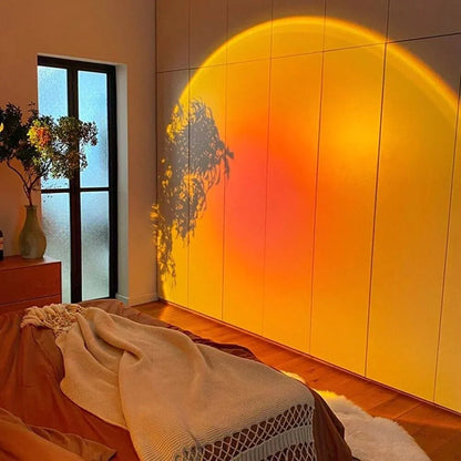 Rotating Metal LED Projection Mood Light for Bedroom and Living Room Ambient Lighting
