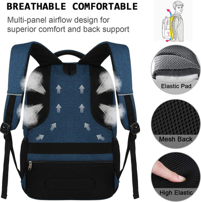 Laptop Backpacks for Men and Women, Anti Theft Backpack with USB Charging Port, Durable Backpack for Travel and Work