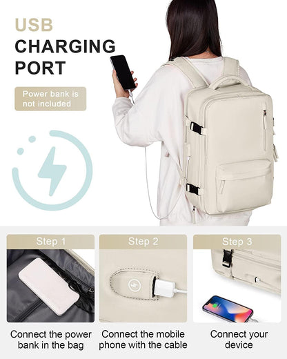 Large Travel Backpack 40L with Laptop Sleeve and Dedicated Shoe Section for Weekend Trips, Hiking & Daily Use