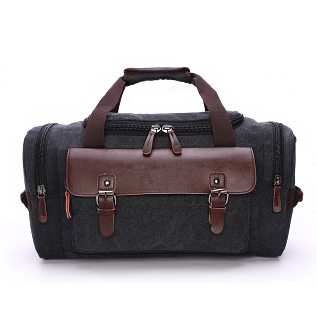 Spacious Travel Duffel Bag with Waterproof Finish & Scratch-Resistant Leather Canvas