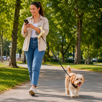 Ortekor Retractable Dog Leash for Night Walks & Daily Walks - Optional LED Light, 16ft Reflective Tape & One-Touch Brake for Better Visibility and Control