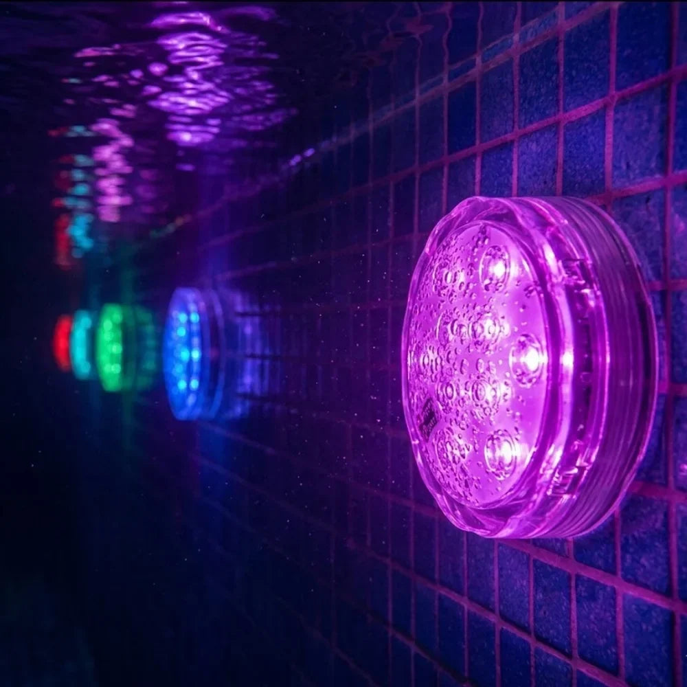 Waterproof RGB Color-Changing Underwater Light with Remote – Battery-Powered Submersible LED for Pools, Aquariums & Hot Tubs
