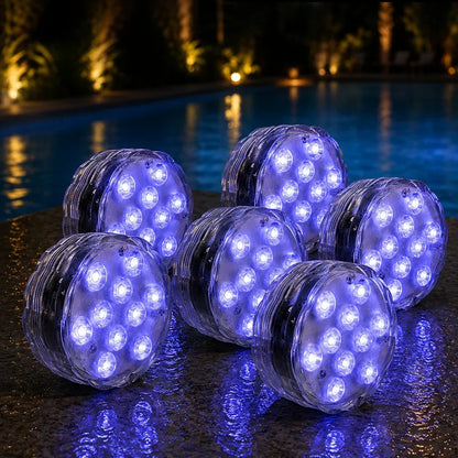 Waterproof RGB Color-Changing Underwater Light with Remote – Battery-Powered Submersible LED for Pools, Aquariums & Hot Tubs