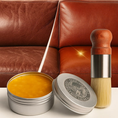 Nourishing Conditioner for Genuine Leather Furniture Seats Bags Shoes Jackets Clear Formula with Sponge Applicator