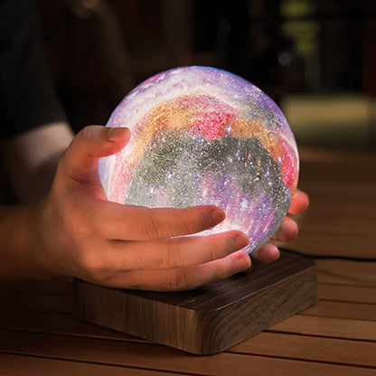 Magnetic Floating Moon Lamp with Remote Control 16-Color LED Night Light for Bedroom Office Desk Decor Space Enthusiast Gift