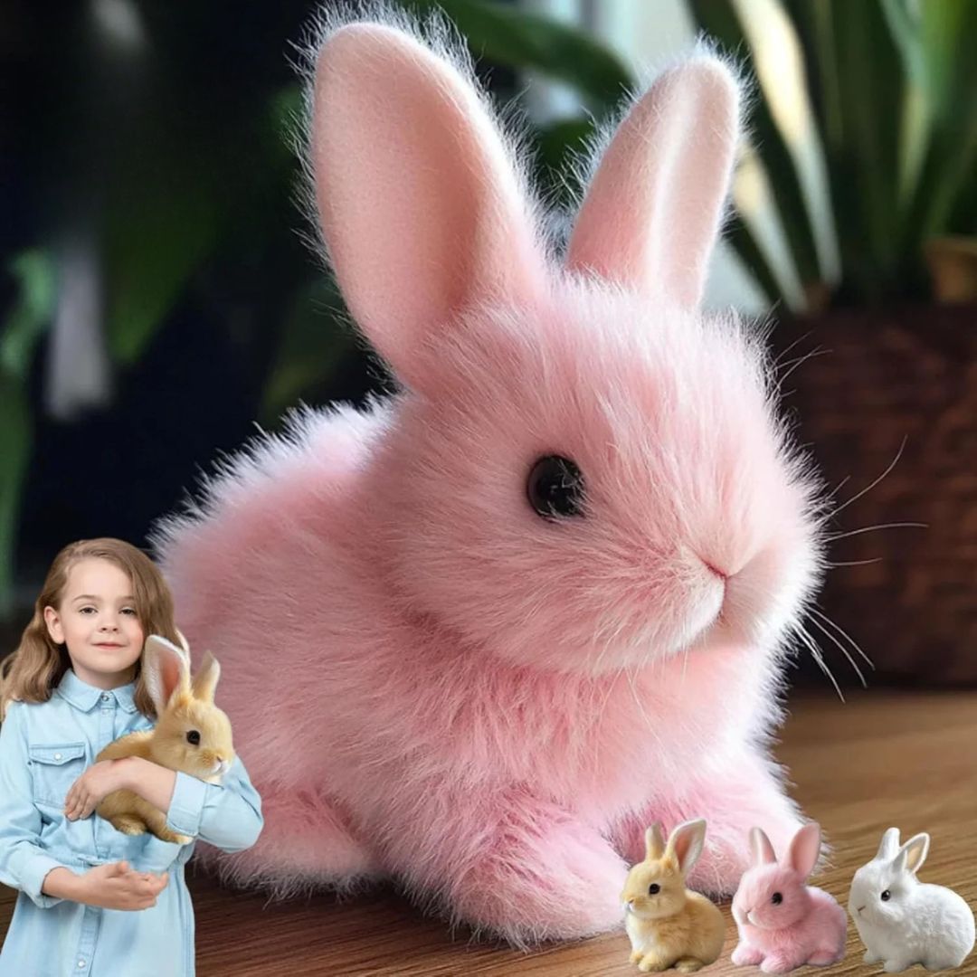Animated Plush Bunny Toy with Hopping Motion and Floppy Ears for Kids Nursery Bedroom Decor Cuddly Companion Gift