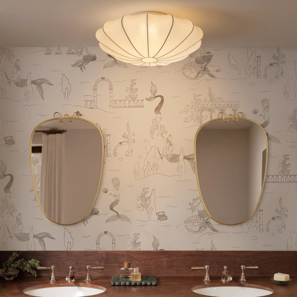 Silk Fiber Cocoon Flush Mount Ceiling Light with Warm Glow for Living Room & Bedroom | 3000K LED