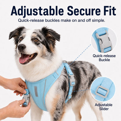 Ortekor Reflective Dog Harness for Night Walks, Daily Park Walks & No-Neck-Pull Comfort