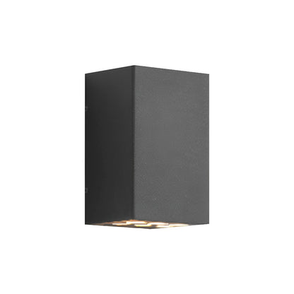 Outdoor Wall Sconce LED 8 in Architectural Up-Down Light Matte Black Aluminum Waterproof Fixture Entryway Patio Garden Pathway Driveway Exte