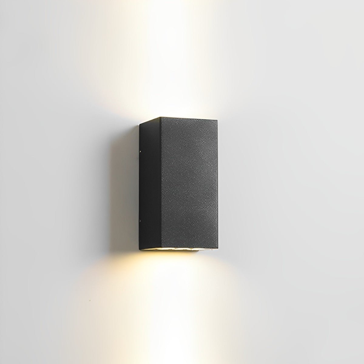 Outdoor Wall Sconce LED 8 in Architectural Up-Down Light Matte Black Aluminum Waterproof Fixture Entryway Patio Garden Pathway Driveway Exte