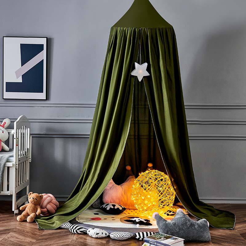 Kids Bed Tent Canopy Light Blocking Play Curtain for Girls Boys Crib Nursery Princess Dome Netting Drape with Hanging Hook 98 Inch Tall
