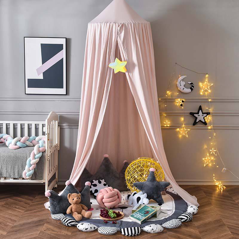 Kids Bed Tent Canopy Light Blocking Play Curtain for Girls Boys Crib Nursery Princess Dome Netting Drape with Hanging Hook 98 Inch Tall