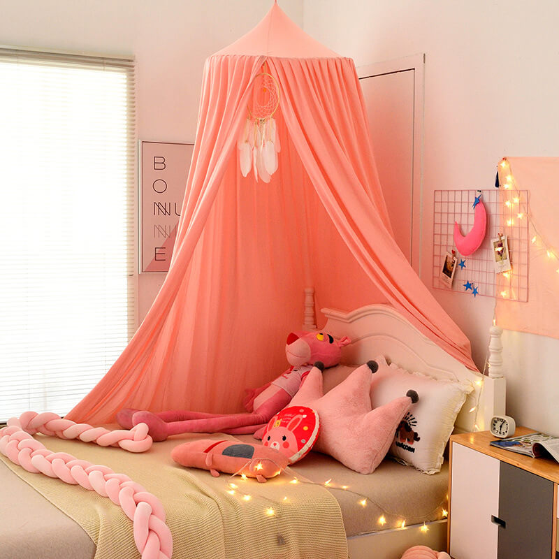 Kids Bed Tent Canopy Light Blocking Play Curtain for Girls Boys Crib Nursery Princess Dome Netting Drape with Hanging Hook 98 Inch Tall