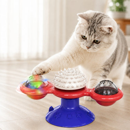 Ortekor Light-Up Spinning Cat Windmill Toy for Indoor Play & Boredom Relief