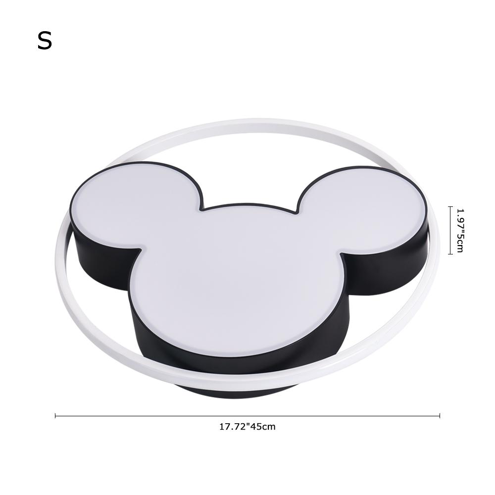 Dimmable LED Flush Mount Kids Room Light with Remote Control – Black & White Character-Inspired Fixture, 18 or 20 Inch, Adjustable Brightnes