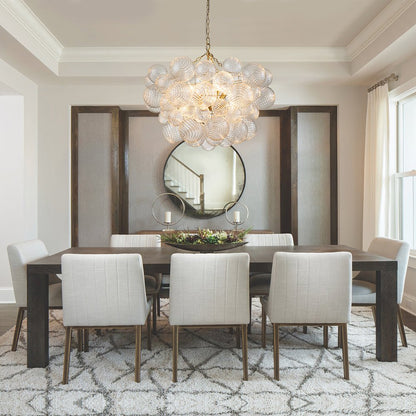 Multi-Globe Textured Glass Ceiling Fixture with Adjustable Chain Hardwired Dimmable Lighting for Dining Room Entryway Bedroom