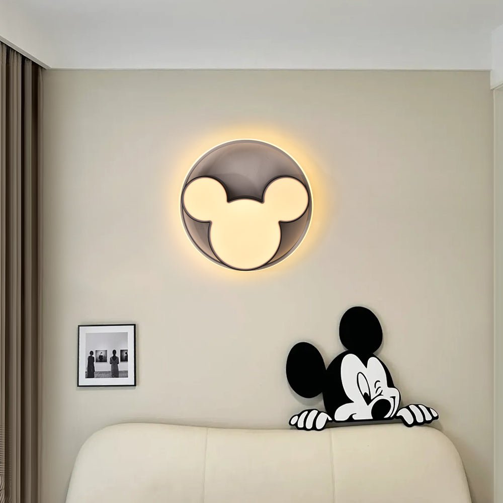 Dimmable LED Flush Mount Kids Room Light with Remote Control – Black & White Character-Inspired Fixture, 18 or 20 Inch, Adjustable Brightnes