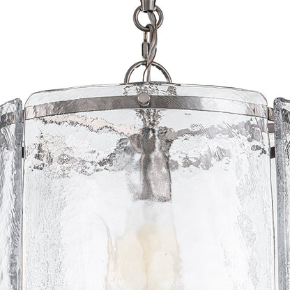 Single-Light Cylinder Glass Pendant with Metal Frame for Kitchen Island & Dining Room