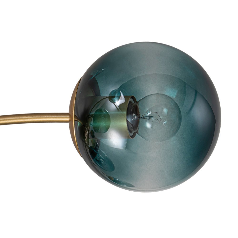 12-Arm Starburst Ceiling Light with Gradient Azure Sphere Shades & Metallic Finish for Entryway