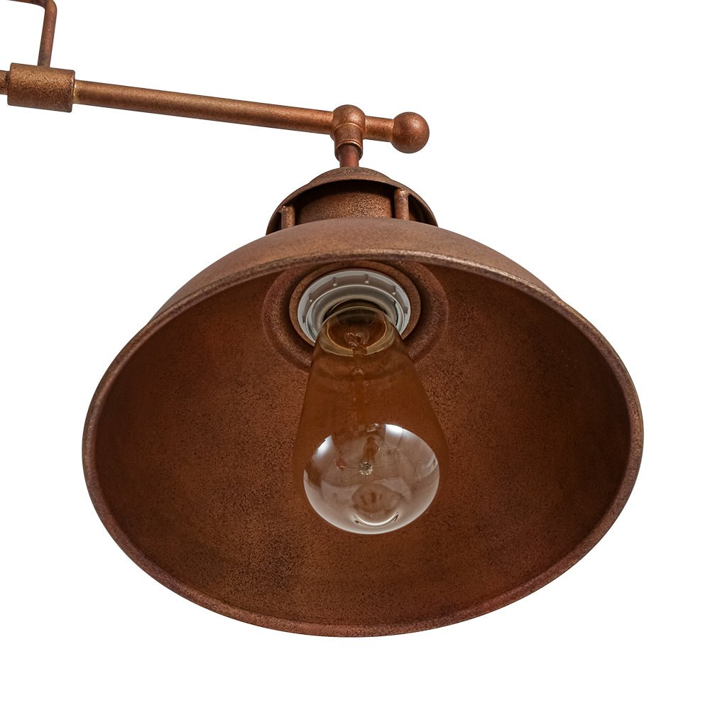 Industrial Kitchen Island Chandelier with Adjustable Drop Rods & Three Dome Shades for Dining Room Hardwired Ceiling Fixture