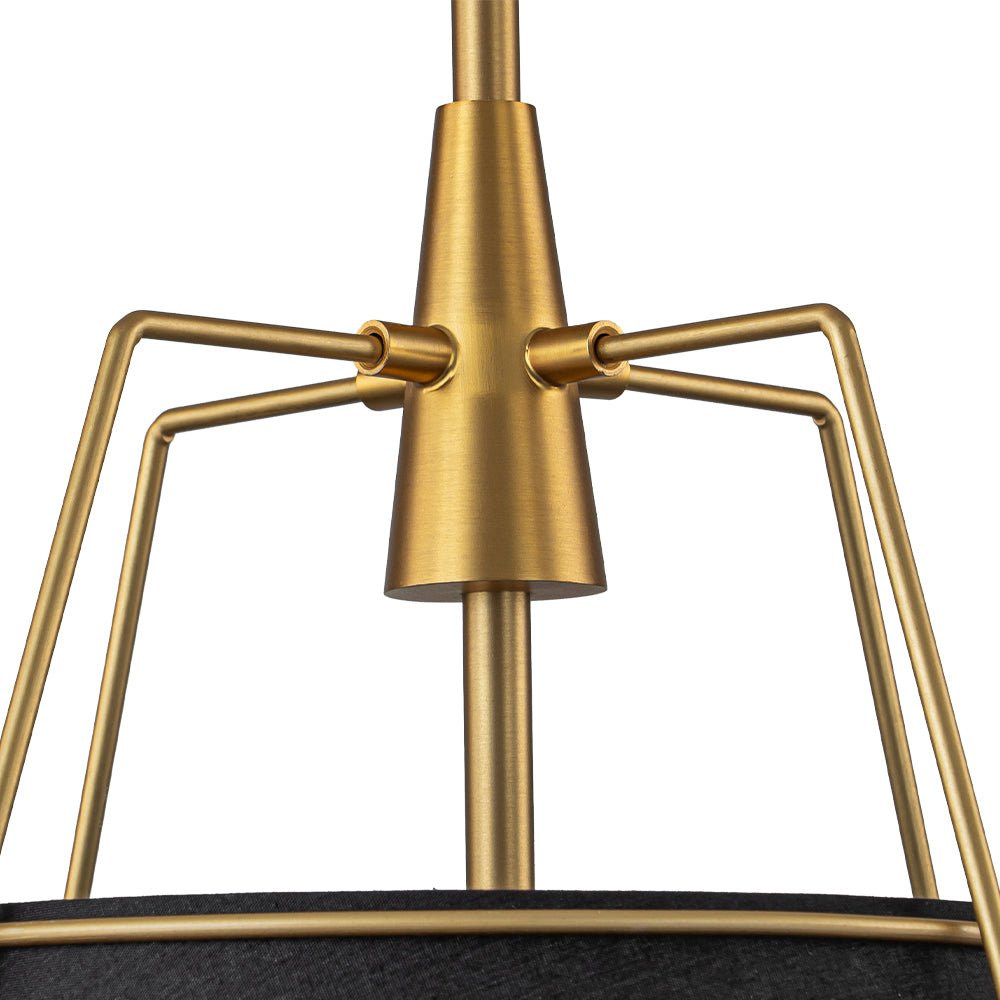 Tapered Fabric Drum Lantern Chandelier with Adjustable Height for Dining Room & Entryway