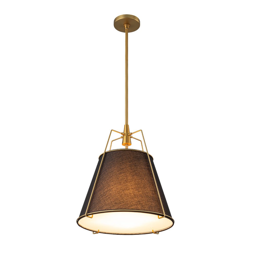 Tapered Fabric Drum Lantern Chandelier with Adjustable Height for Dining Room & Entryway