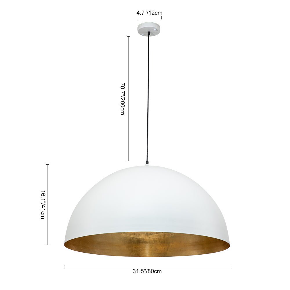 Statement Bowl Pendant Ceiling Light with Gold Interior – Adjustable Cable & Dimmable for Kitchen Island, Dining