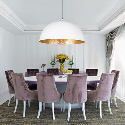 Statement Bowl Pendant Ceiling Light with Gold Interior – Adjustable Cable & Dimmable for Kitchen Island, Dining