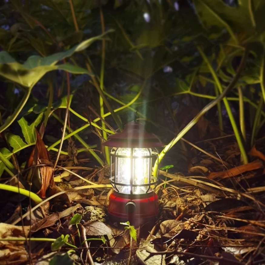 Rechargeable LED Camping Lantern Dimmable USB Portable Outdoor Light Retro Design for Tent Emergency Home Garden