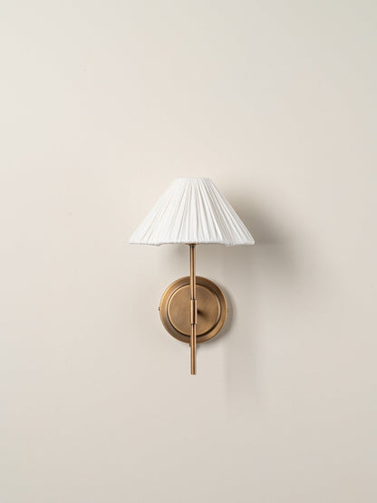 Fabric Sconce with Scalloped Shade G9 Socket 8.5 Inch Gold Metal Fixture Bedside Wall Fixture Modern Entryway Accent Lighting for Apartment