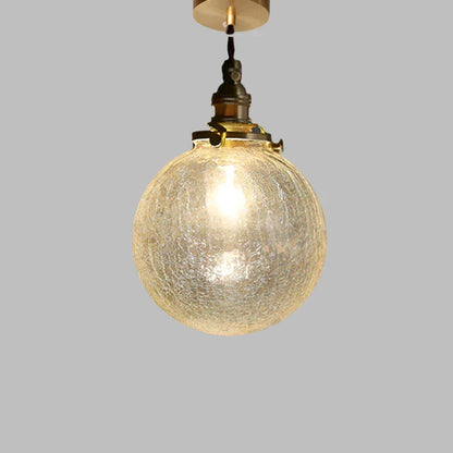 Glass Drop Pendant Light 6 in Clear Crystal Shade E27 Socket Kitchen Island Dining Table Overhead Fixture Scandinavian Minimalist Style for