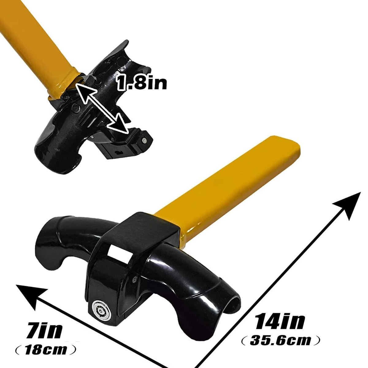 Heavy-Duty Steering Wheel Lock Bar – Anti-Theft Car Security Device with High-Visibility Design for Cars, Trucks, SUVs & Vans