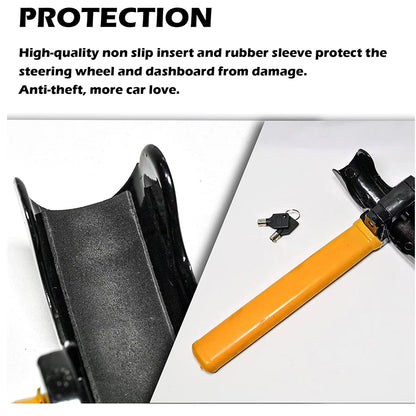 Heavy-Duty Steering Wheel Lock Bar – Anti-Theft Car Security Device with High-Visibility Design for Cars, Trucks, SUVs & Vans