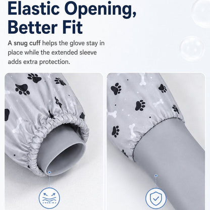 Ortekor Long-Sleeve Pet Bath & Grooming Gloves for Cats & Dogs - Cleaner Baths, Gentle Deshedding & Massage