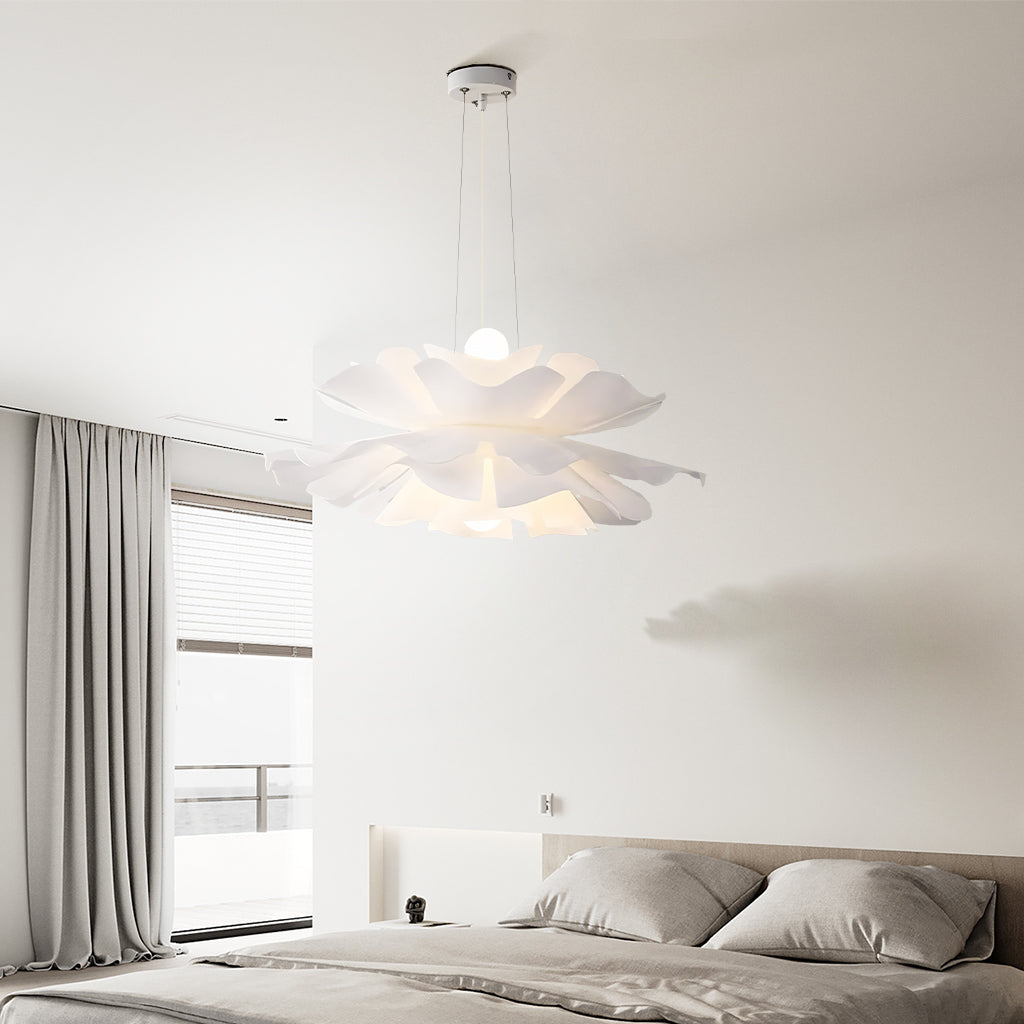 Overhead Ceiling Fixture Layered Acrylic & Metal Construction White Finish for Kitchens Entryways Bedrooms Living Spaces Modern Home Decor