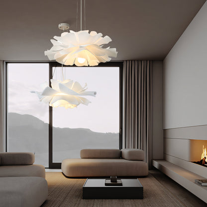 Overhead Ceiling Fixture Layered Acrylic & Metal Construction White Finish for Kitchens Entryways Bedrooms Living Spaces Modern Home Decor