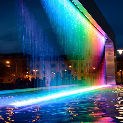 Outdoor Linear RGB Accent Light 39 in Aluminum Waterproof Multicolor Facade Garden Architectural Illumination for Pathways Walls Terraces Co