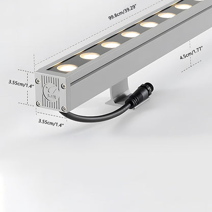 Outdoor Linear RGB Accent Light 39 in Aluminum Waterproof Multicolor Facade Garden Architectural Illumination for Pathways Walls Terraces Co