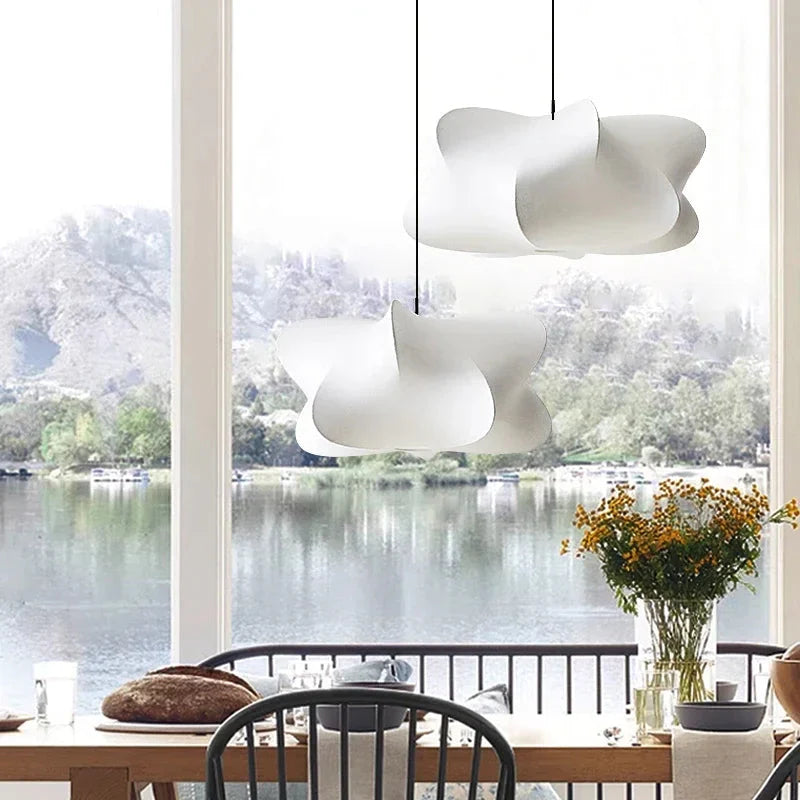 Silk Pendant Light Japanese-Inspired LED Warm White for Living Room Bedroom Hotel