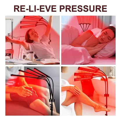 Dual-Wavelength LED Therapy Device for Skin Rejuvenation & Muscle Recovery with Adjustable Stand & Timer