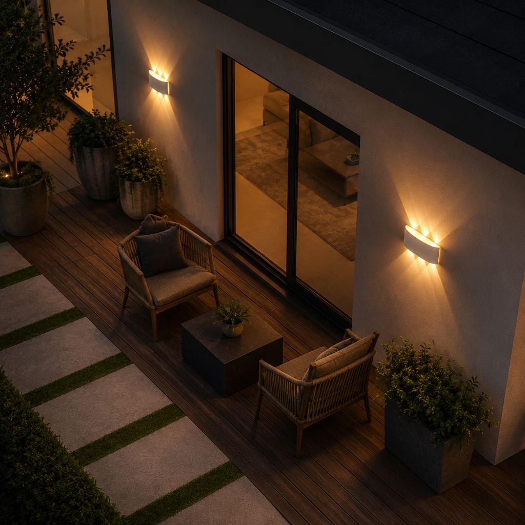 Waterproof LED Wall Sconce for Outdoor & Indoor Use – Aluminum Modern Light Fixture for Patio, Entryway, Hallway – 5 Wattage Options, Warm