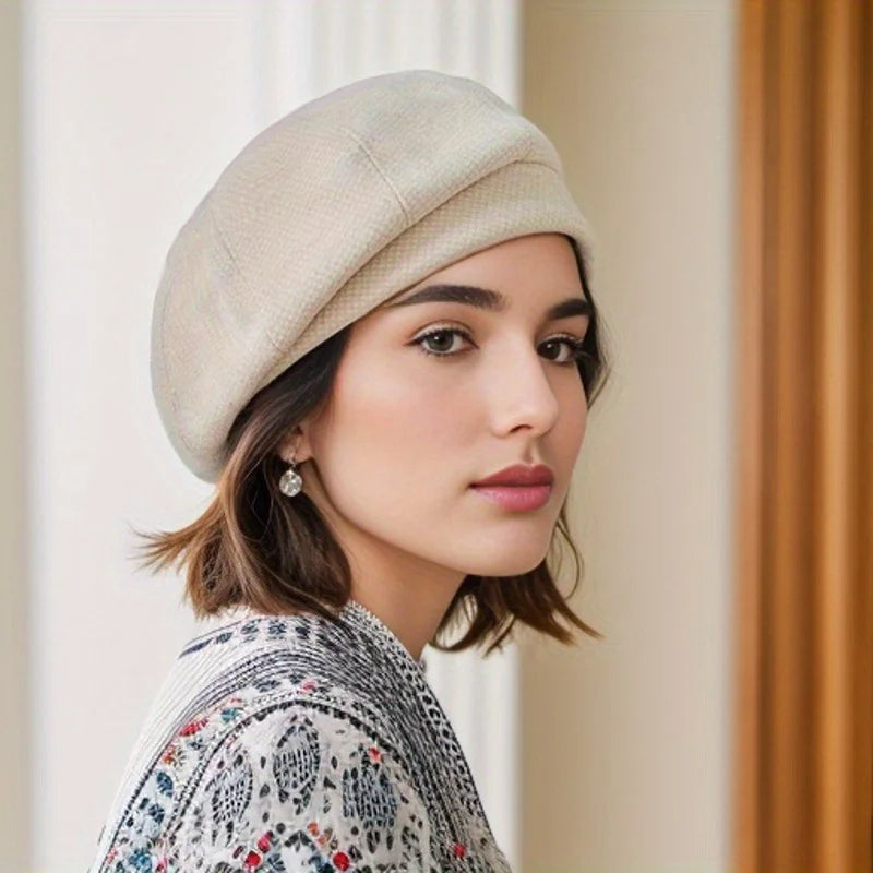 Wool Beret Hat for Women – Classic French Style Winter Cap with Soft Lining – Parisian Beret for Everyday Wear, Cold Weather