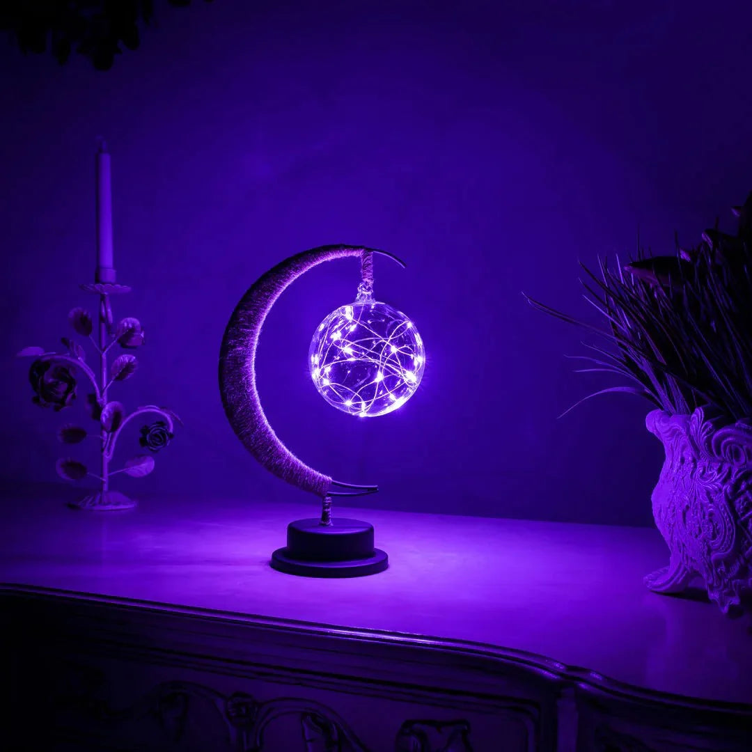 LED Moon Lamp Battery Operated 11 Inch Decorative Night Light for Bedrooms Desks Nightstands Portable Cordless Lunar Glow Accent Lighting
