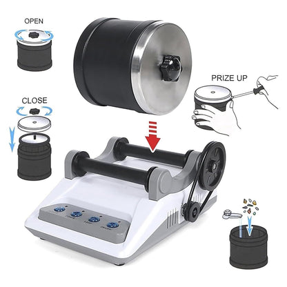 GemMaster | Rock Tumbler Kit with Quiet Operation & Leak-Proof Design | Ideal for Beginners & Educational Fun