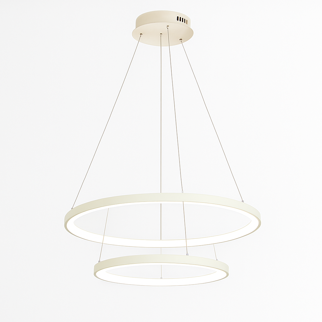 Modern LED Ring Pendant Light – Circular Hanging Chandelier for Dining Room, Living Room & Entryway | Contemporary Ceiling Fixture