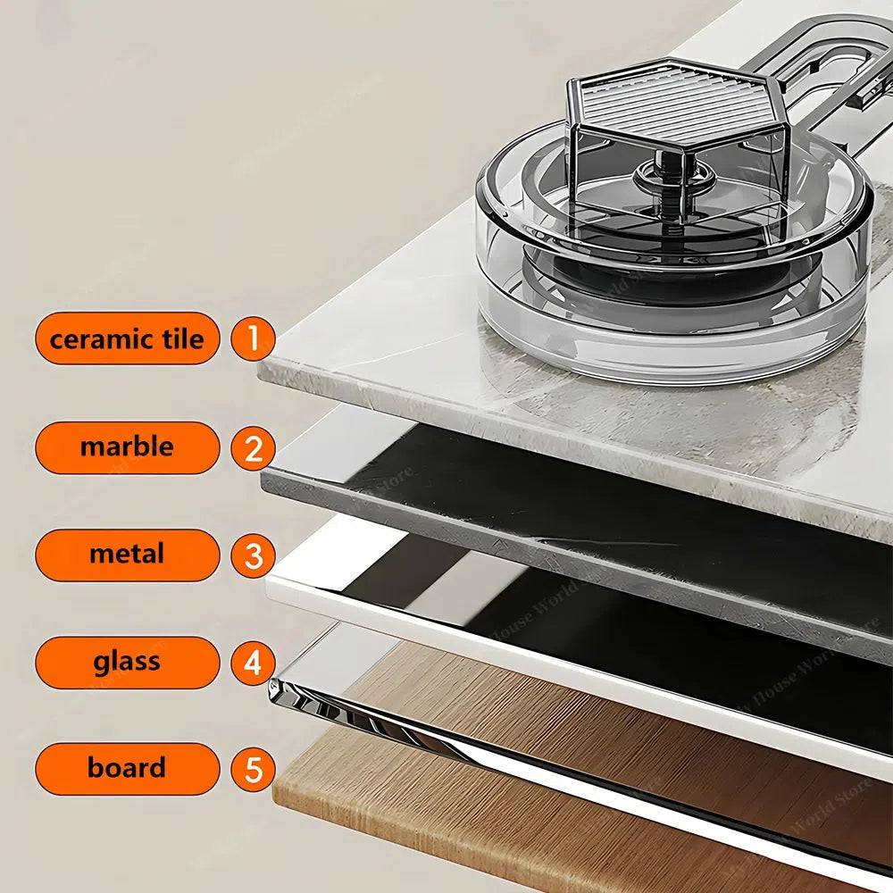 Ortekor Vera | Wall Spice Rack Organizer with Adjustable Suction Cups | Sleek Design for Effortless Kitchen Storage